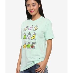 BoxLunch Boba Tea T-Shirt Womens Size Medium Bubble Milk Tee Box Lunch Green